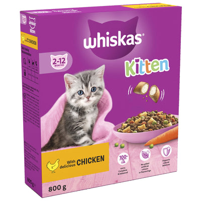 WHISKAS Kitten Chicken Dry Cat Food 800g